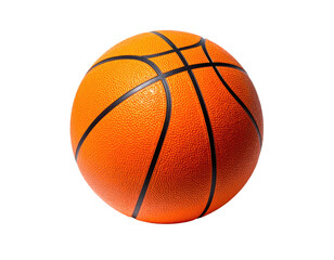 Fototapeta premium An isolated, vibrant orange sphere with black lines, typical of the sport