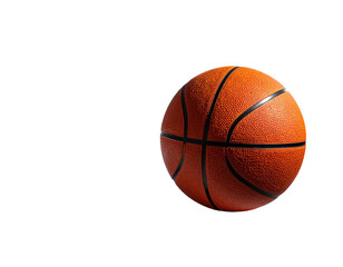 Fototapeta premium Close-up of a basketball, with dark background and bright textures