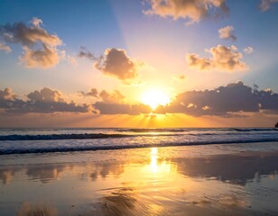 Sunset over the beach