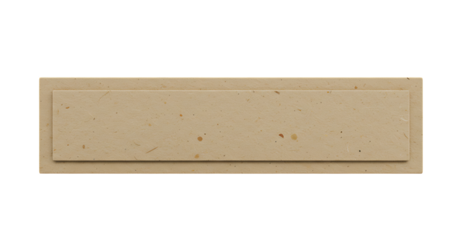 Eco recycled paper textured nameplate blank isolated transparent