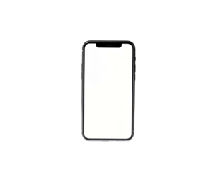 Modern smartphone with blank screen floating in a black void