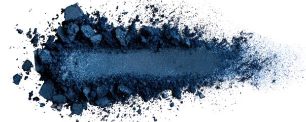 Dark blue debris explosion on black background