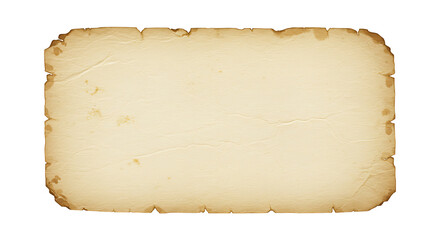 Vintage parchment paper nameplate aged textured isolated transparent