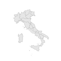 Fototapeta premium Italy political map of administrative divisions - regions. Grey blank vector editable map EPS.