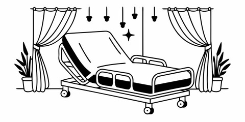 Hospital Bed Illustration
