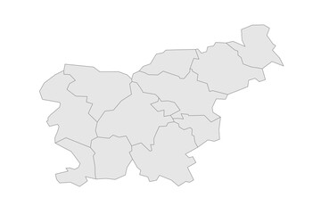 Slovenia political map of administrative divisions - statistical regions. Grey blank vector editable map EPS.