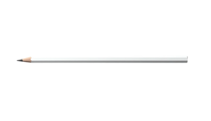 A simple illustration of a white pencil on a black background