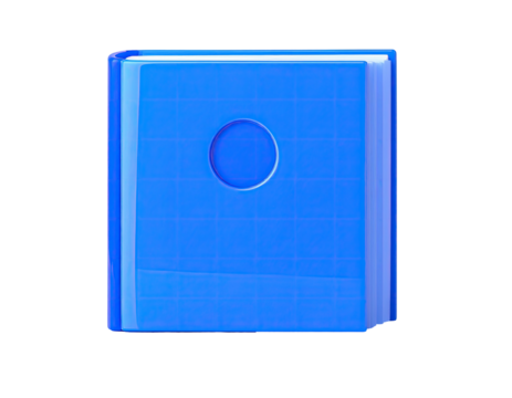 A shiny blue die, displaying a single pip, set against a solid black backdrop