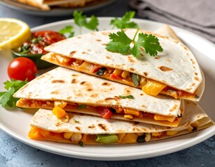 Delicious Quesadillas with Toppings.