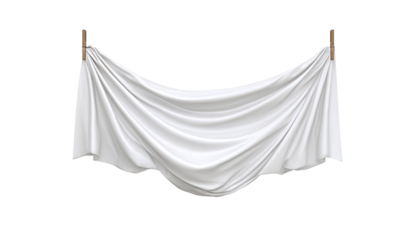 White fabric draped over wooden clothespins (1)