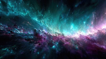 Vibrant Colorful Deep Space Nebula