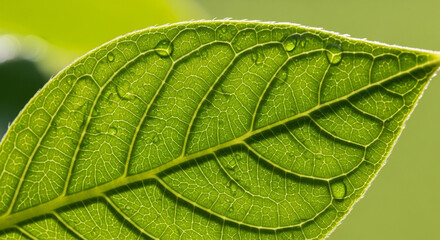 Close-Up Photography of Single Vibrant Green Leaf with Intricate Veins
