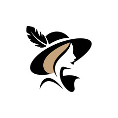 Elegant woman s hat logo