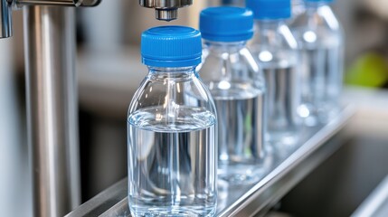 Bottled Water Production Process with Clear Plastic Containers