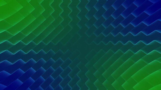Blue and green abstract wavy brick pattern and digital ripple effect background