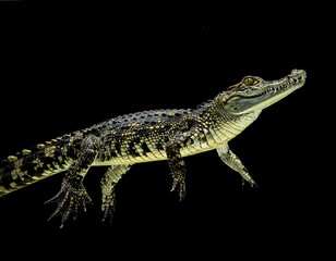 Young crocodile in profile view