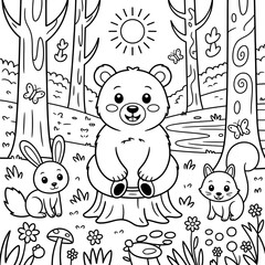 A animals illustration vector style coloring book