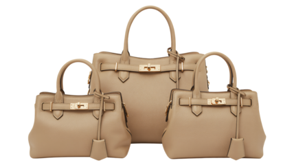 Elegant leather handbags in three sizes, perfect for any occasion