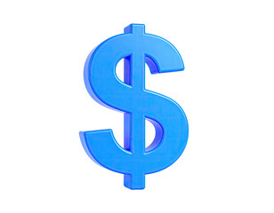 Obraz premium A 3D rendered, light-blue dollar sign floating on a black background