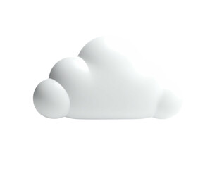 3D rendering of a fluffy white cloud against a stark black background