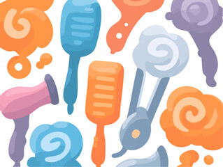 a group of colorful candy shapes arranged together on a white background