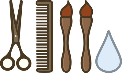 a flat flat design featuring different types of tools