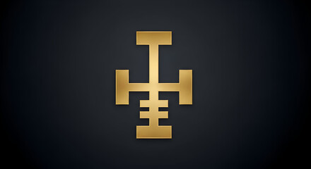 Fototapeta premium Ghanaian Adinkra Gye Nyame Symbol of Divine Power and Luck with Copy Space