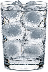 Refreshing Cold Water with Ice Cubes and Condensation in Clear Glass