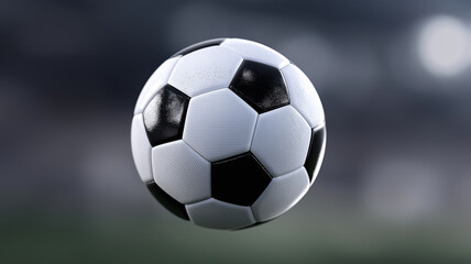 Glossy professional football in mid-air with detailed reflections, smooth gradient background, and minimalist abstract composition perfect for sports graphics and creative templates