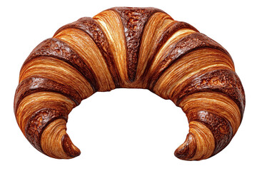 Isolated Chocolate Croissant Pastry Against Transparent Backdrop, Rich Golden Brown Texture, Crescent Shape, Appetizing Treat, Culinary Delight, Bakery Confection, Delicious Dessert, Indulgent Food