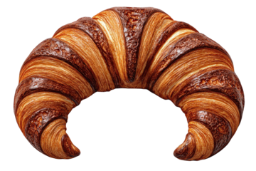 Isolated Chocolate Croissant Pastry Against Transparent Backdrop, Rich Golden Brown Texture, Crescent Shape, Appetizing Treat, Culinary Delight, Bakery Confection, Delicious Dessert, Indulgent Food