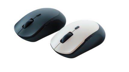 Wireless computer mouse isolated on transparent background for office equipment