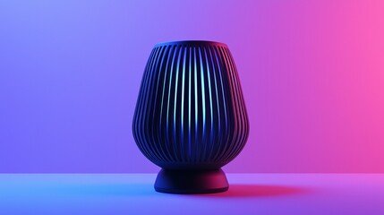 Modern lamp design with vibrant colors in a stylish setting during evening hours