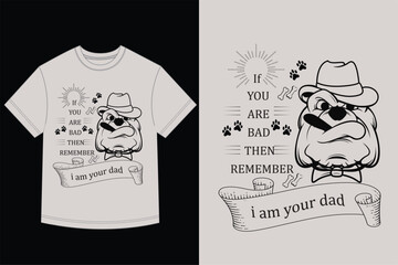 Angry Bulldog Mascot with Hat and Cigar - Retro Vector T-Shirt Design