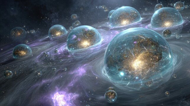 Abstract Cosmic Spheres In Space