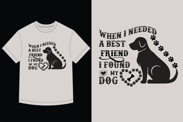 Best Friend I Found My Dog T-Shirt Design with Labrador Silhouette