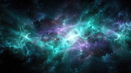 Fototapeta premium Vibrant Interstellar Nebula Display