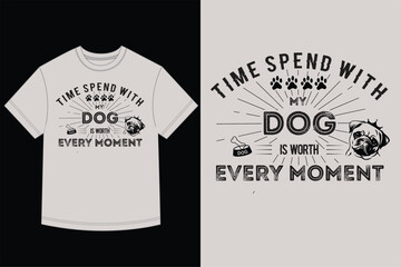 Dog Lover Quote T-Shirt Design with Pug Head - Vintage Typography