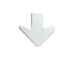 A white, rounded arrow pointing downward against a black background