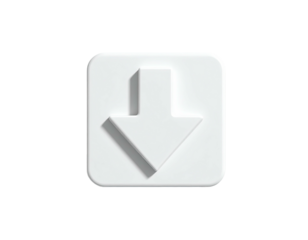 A white 3D arrow icon pointing down within a rounded-square, set on black