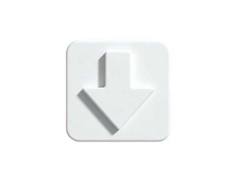A white 3D arrow icon pointing down within a rounded-square, set on black