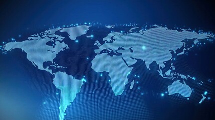 Fototapeta premium Digital World Map Illustration