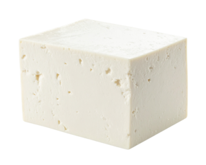 High-resolution realistic image of a fresh white tofu piece, smooth texture with subt 