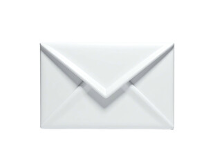 Rendered, bright white envelope, in a three-dimensional style, on a black background