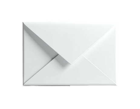 Isolated white envelope with shadows against a black background - Powered by Adobe