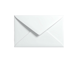 A crisp, white envelope, centrally placed, casting a shadow on a black backdrop