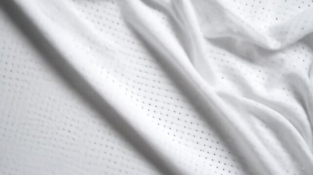 White mesh fabric texture with folds.