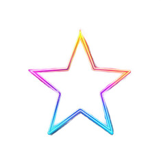 A vibrant neon star outline with a gradient of colors against a stark black background creating contrast created with generated ai