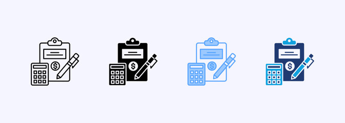 Bookkeeping Icon Set Multiple Style Collection