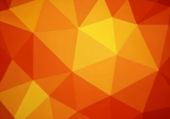 Abstract geometric background with a low-poly triangular pattern in vibrant orange and yellow hues, creating a modern and dynamic visual texture.